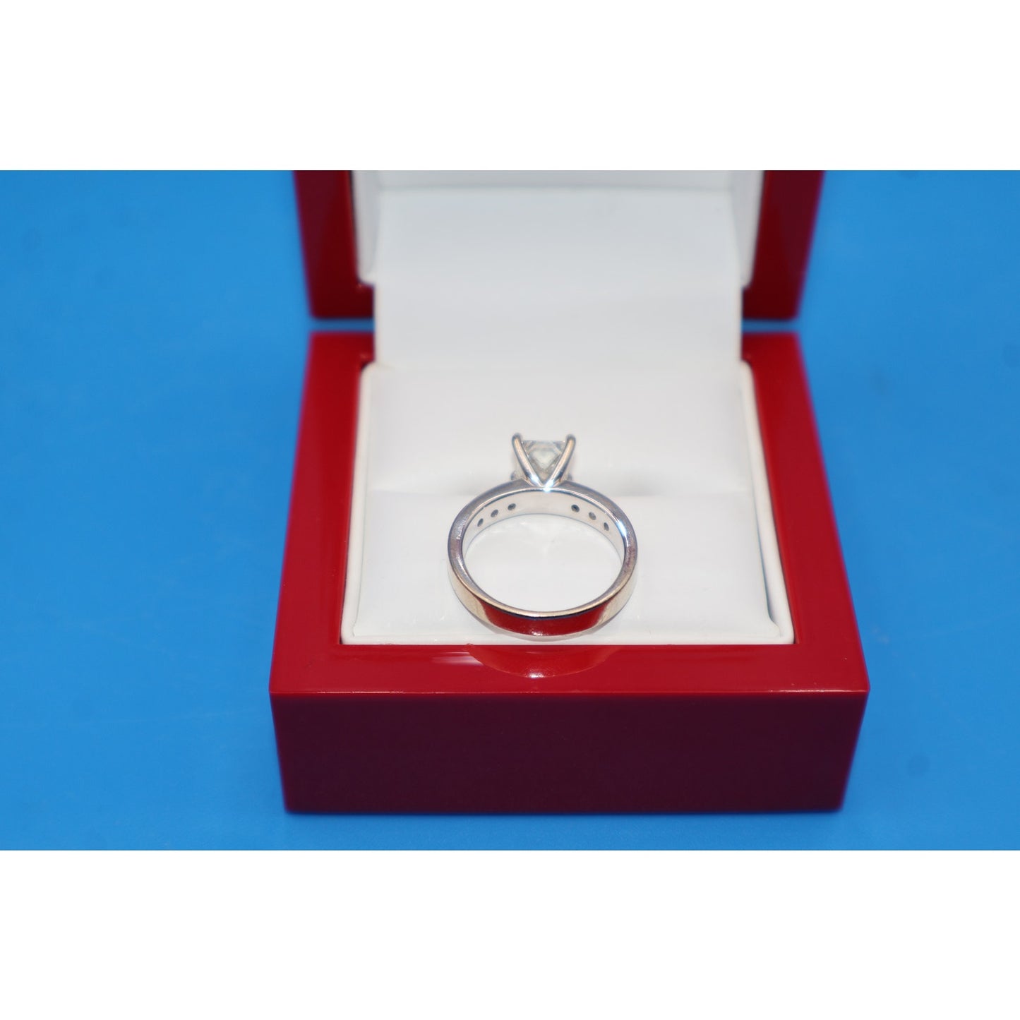 James Allen 14k White Gold Channel Set 1.28ct Princess Cut Diamond Ring