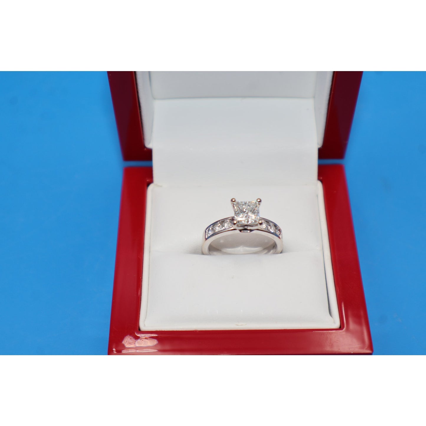 James Allen 14k White Gold Channel Set 1.28ct Princess Cut Diamond Ring