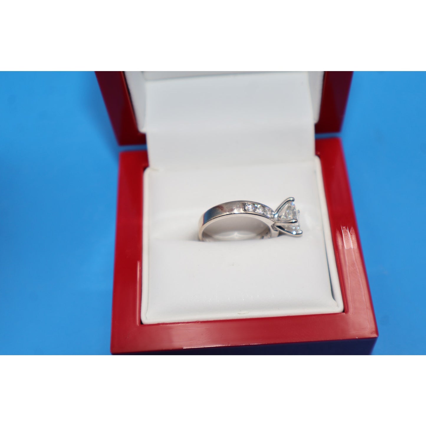 James Allen 14k White Gold Channel Set 1.28ct Princess Cut Diamond Ring