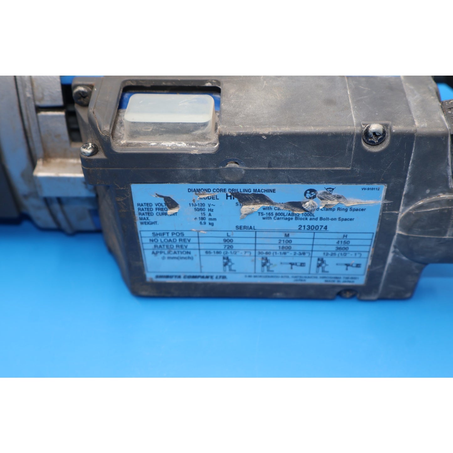 Shibuya HH1531 Handheld Core Drilling Machine **READ, GEAR ISSUES**