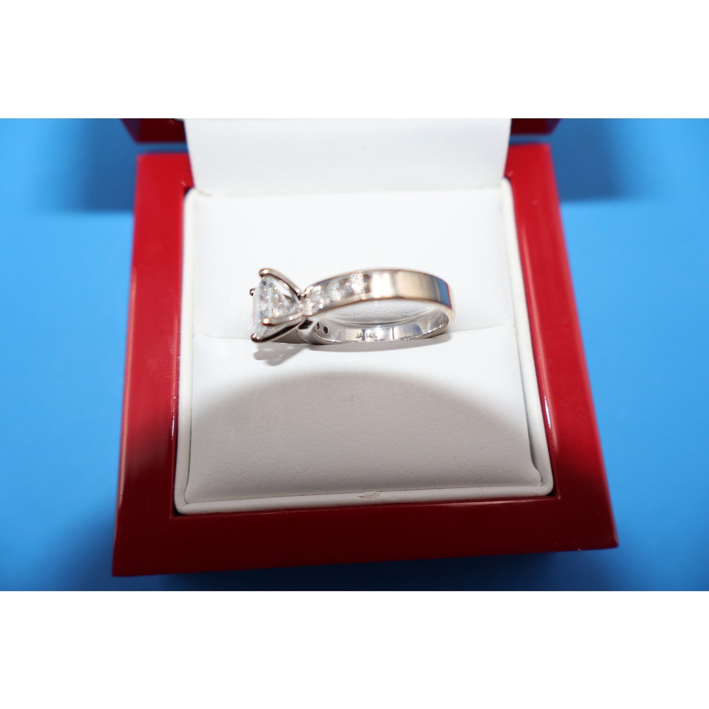 James Allen 14k White Gold Channel Set 1.28ct Princess Cut Diamond Ring