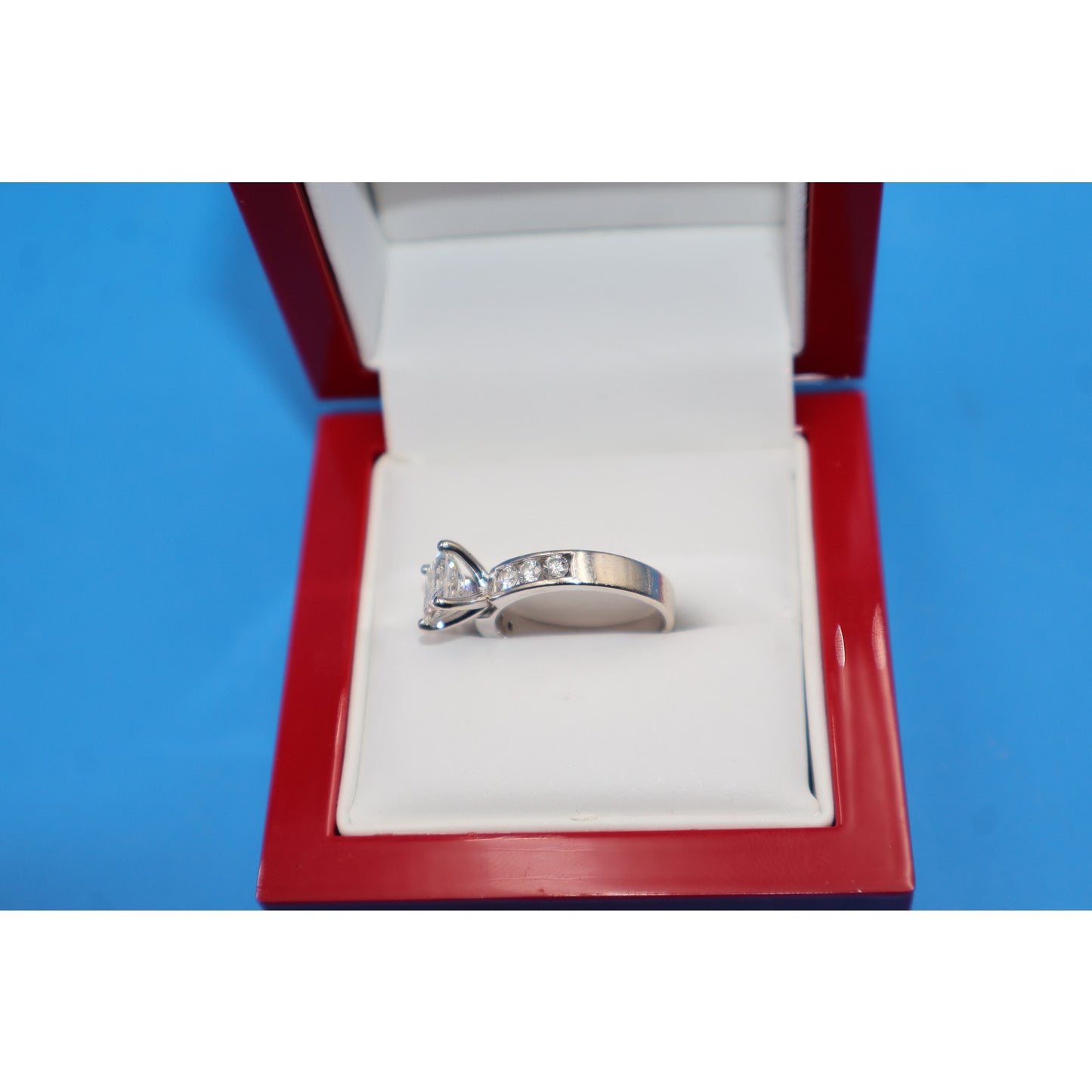 James Allen 14k White Gold Channel Set 1.28ct Princess Cut Diamond Ring